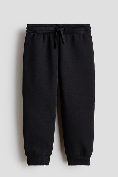 Brushed-inside joggers - black