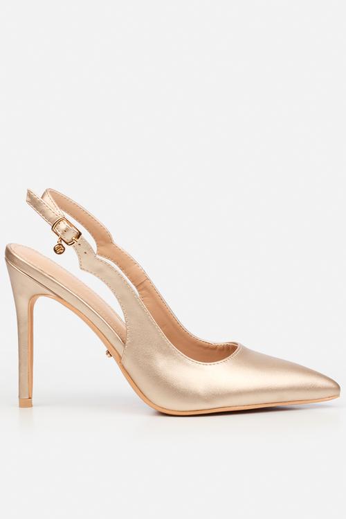 Lola 85 scallop slingback heel - champagne