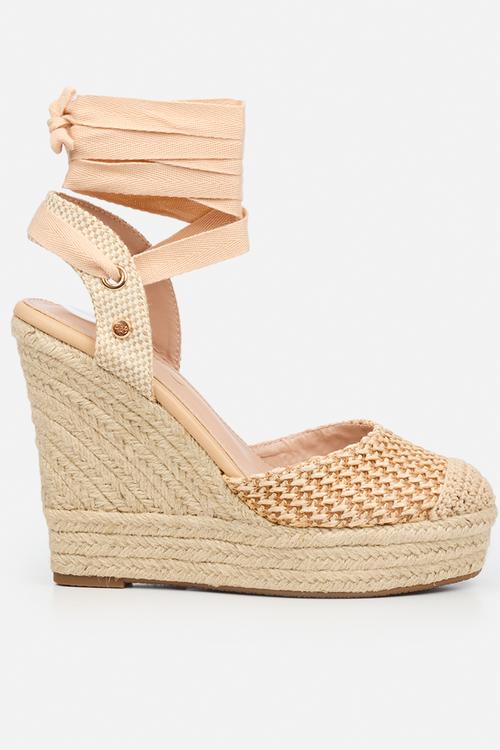 Moniker  raffia platform wedge - natural