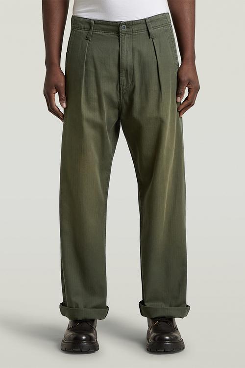Boulder Pleated Chino Relaxed Straight - Asfalt