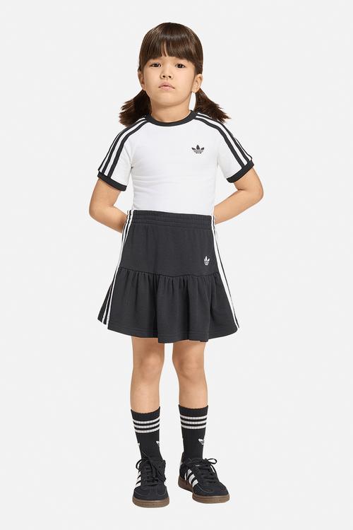 Skirt Short Tee Set - White/Black
