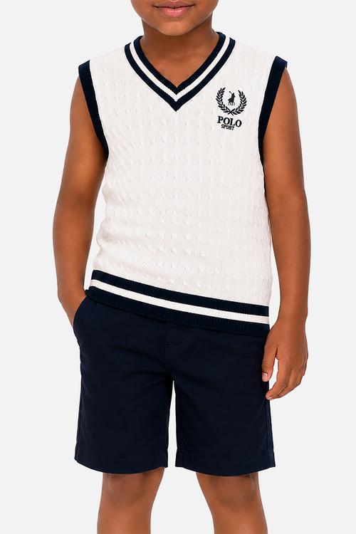 Boys Malcom Sport Knitted Vest - White