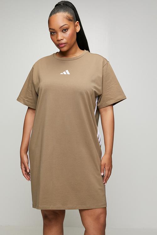Plus w 3s t dre dress - khaki six/white