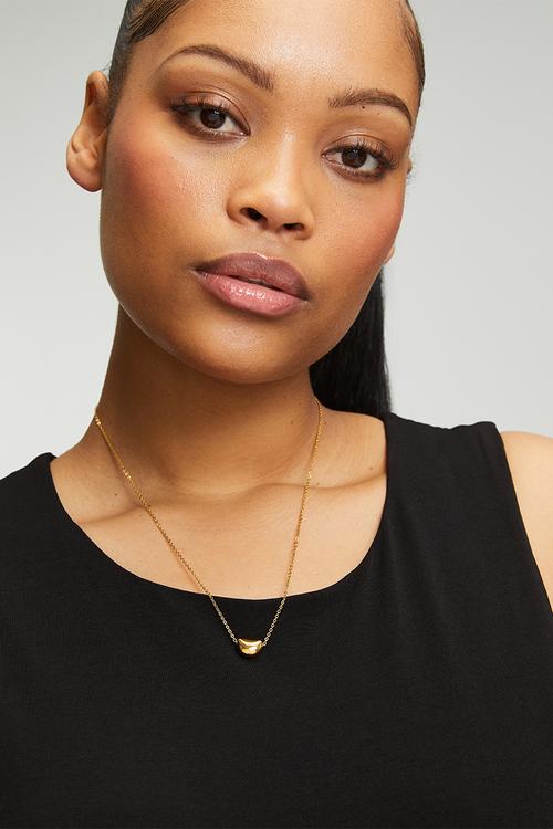 Waterproof Pendant Necklace - Gold Plated Bean