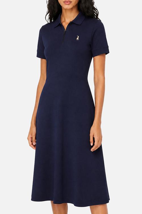 Wmn Emily Short Sleeve Fit & Flare Golfer Dress - Carbon