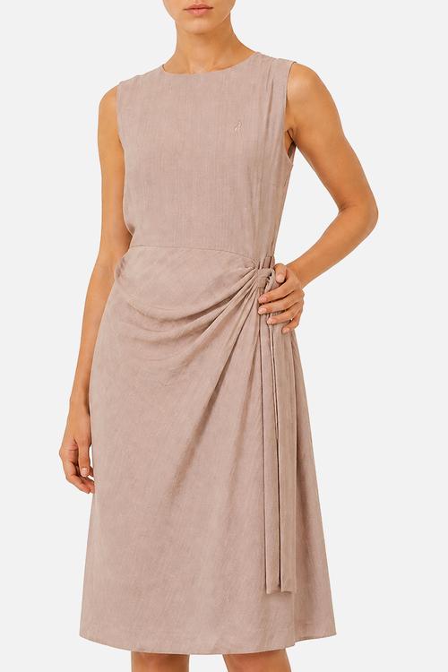 Wmn Zinhle Sleeveless Mock Wrap Dress - Mushroom