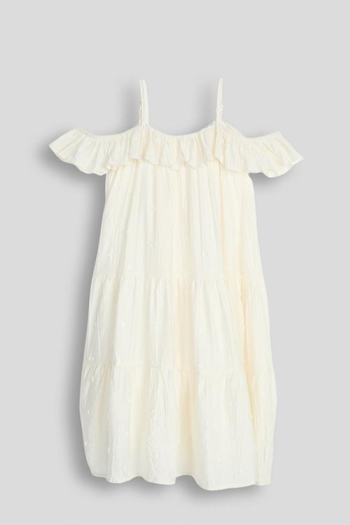 Tiered boho cami dress - cream