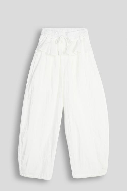 Peplum frill pants - white
