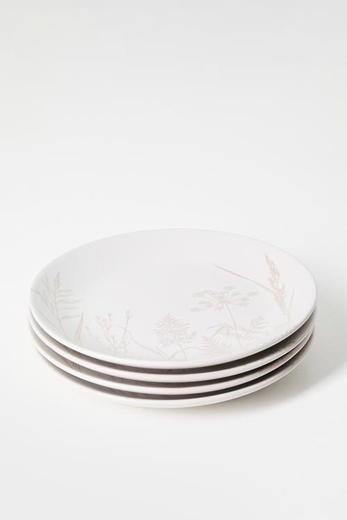 Flora side plate set of 4 - Natural