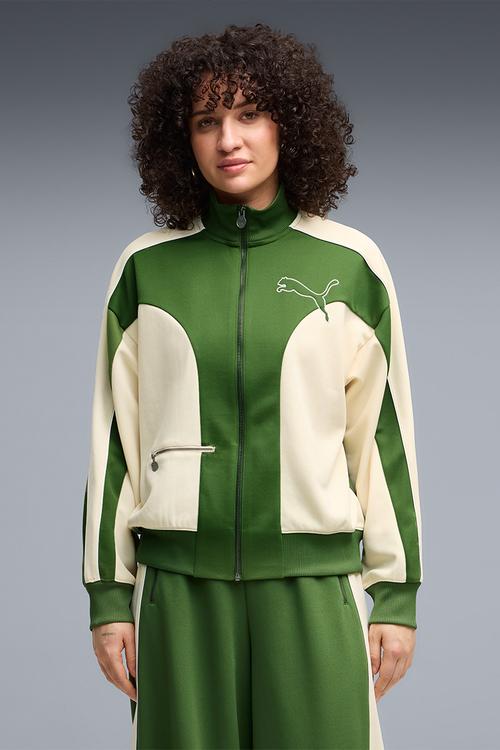 T7 Relaxed Love Of The Cat Track Jacket - Earthy Green
