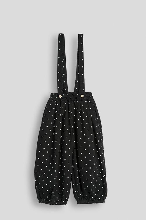 Polk dot dungarees - black