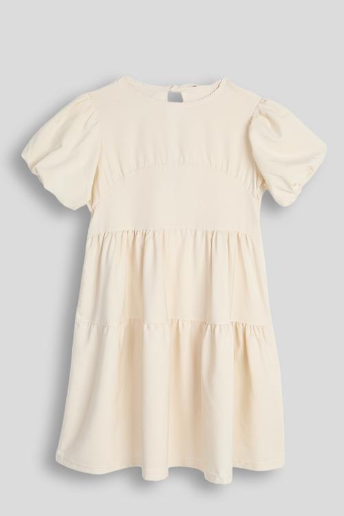 Tiered midi dress - light khaki