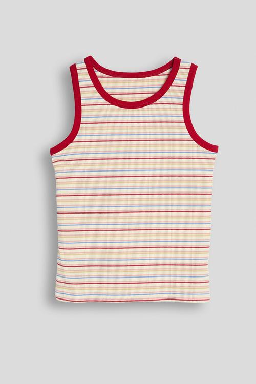 Striped tank top - dark red & multi