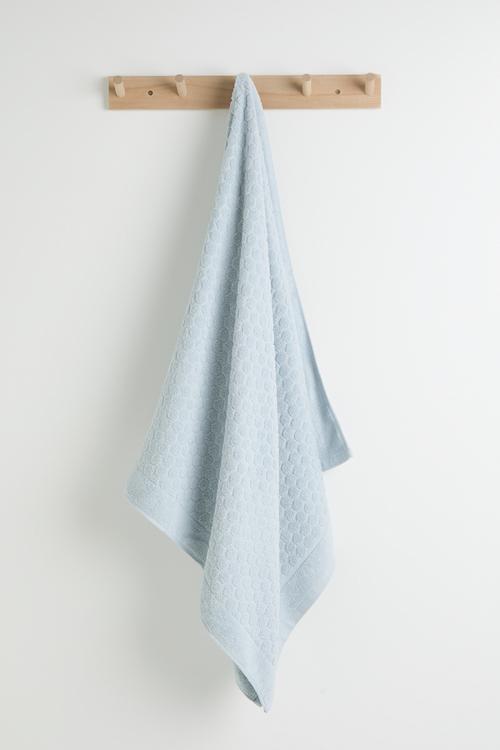 Honeycomb pattern bath towel - blue