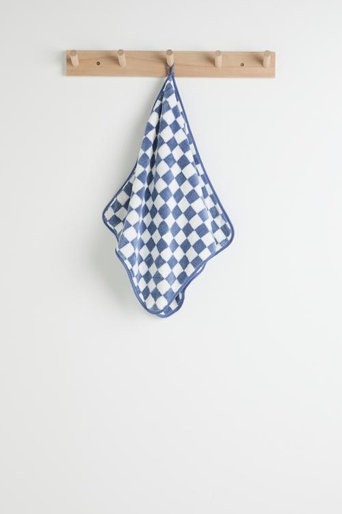 Checkered hand towel - blue