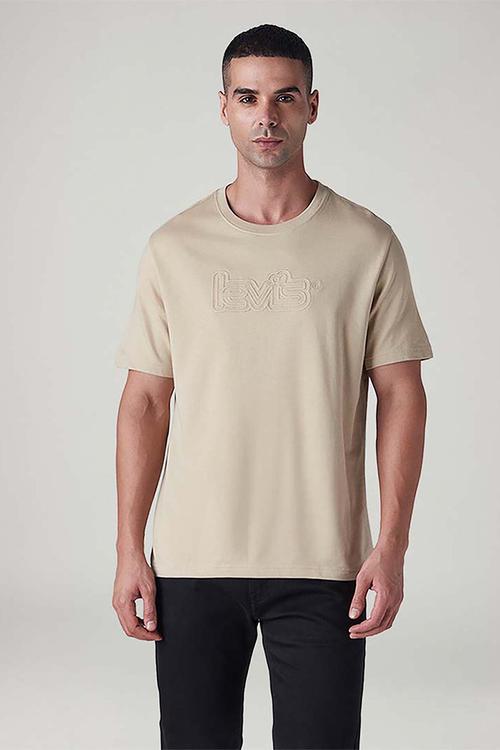 SP SOFT QUILT EMBOSS GRP TEE - Khaki / Beige