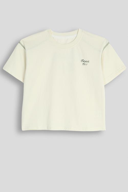 Slogan tee - off white & green
