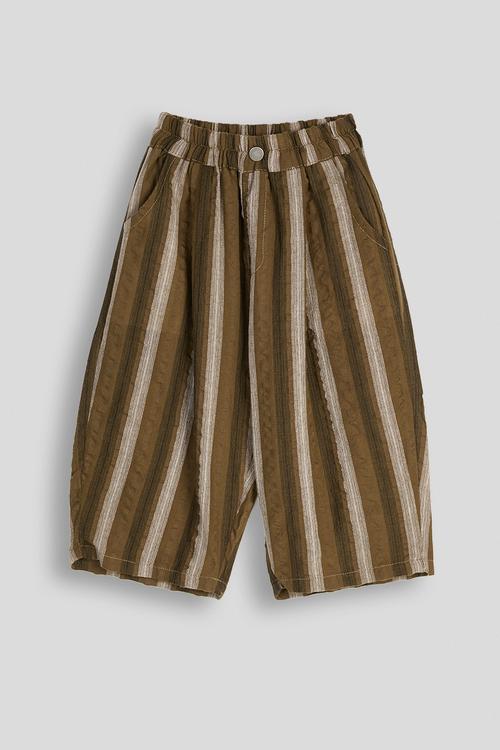 Striped wide leg pants - brown multi