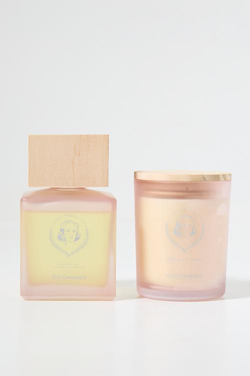Pink champagne diffuser & candle gift set