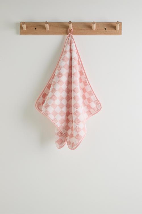Checkered hand towel - pink