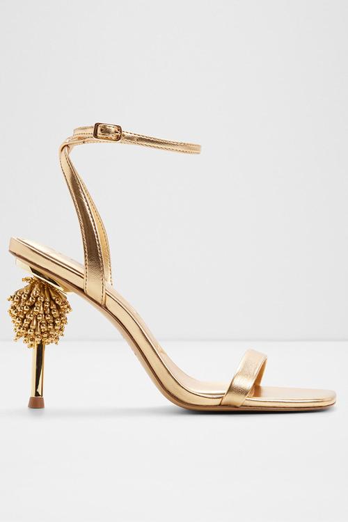 Aurorae open toe ankle strap - gold