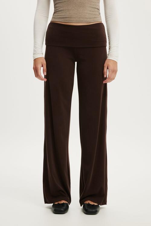 Honey Fold Over Pant - Dark Oak