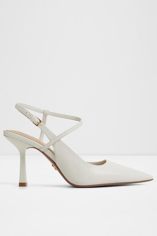 Brunette closed toe ankle strap - white/bone