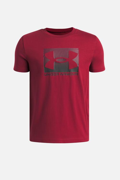 Ua b boxed sports update short sleeve - cardinal/vintage maroon