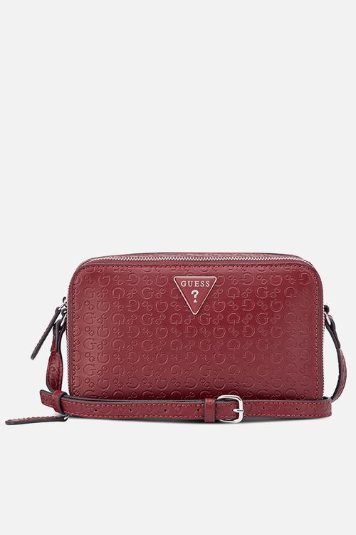 Lisa Mini Double Zip Crossbody - Dark Cherry