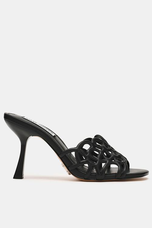 Seesaw open toe mule - black leat
