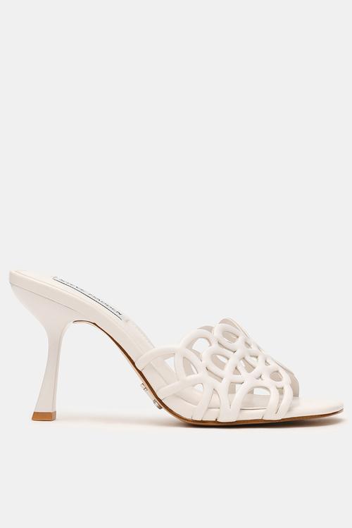 Seesaw open toe mule - white leat