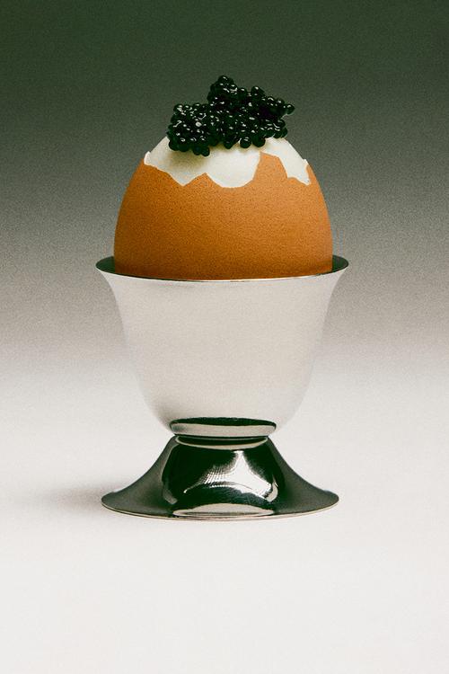 Stainless steel egg cup - silver-coloured