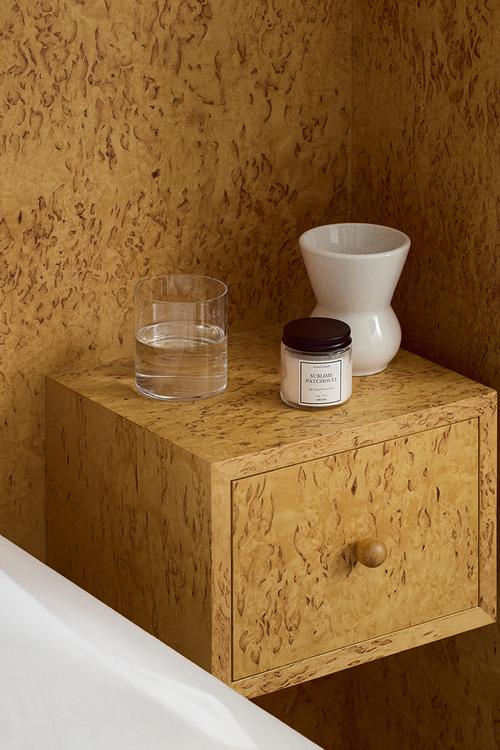 Scented candle in glass holder - sublime patchouli