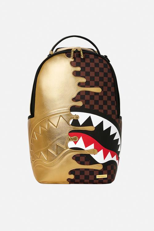 Sharks In Paris Gold Drip Backpack - Brown Multi