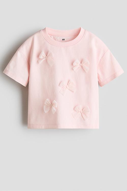 Embellished T-shirt - light pink/bows