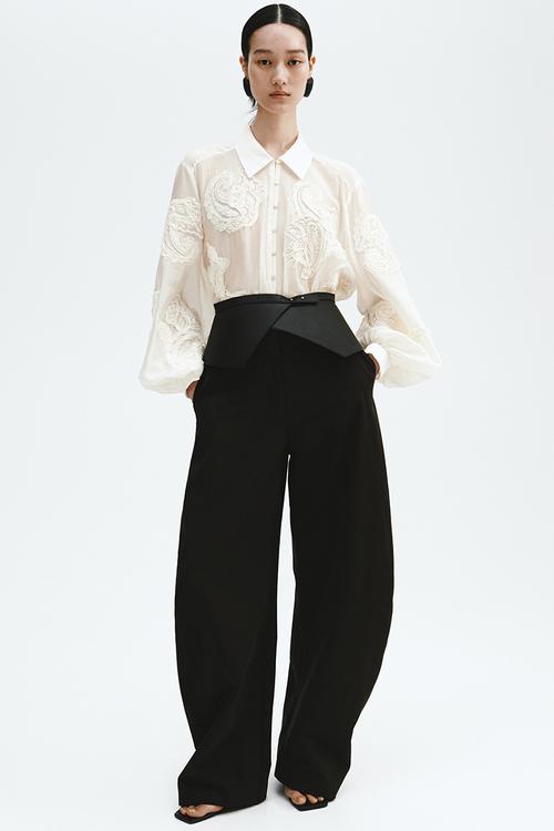 Embroidered blouse - cream