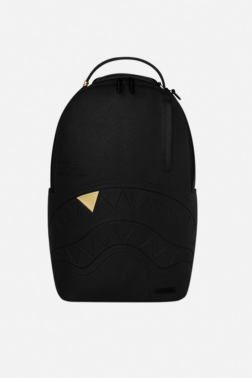 Blacked Out Embossed Gold Tooth Backpack - Black