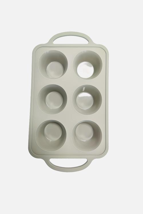 Home Classix Silicone Muffin Tray With Solid Handle - medium green