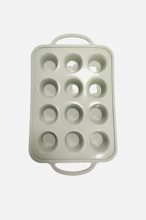 Home Classix Silicone Cupcake Tray With Solid Handle - medium green