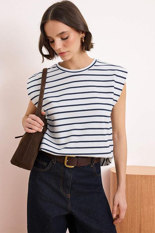 Basic Knit T-Shirt - Dark Navy Blue