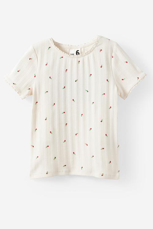 Raya Baby Tee - Vanilla/Bordeaux Spot