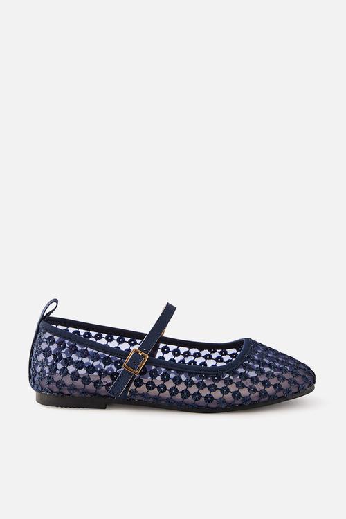 Kids Ballet Flat - Denim Navy/Sequin Mesh
