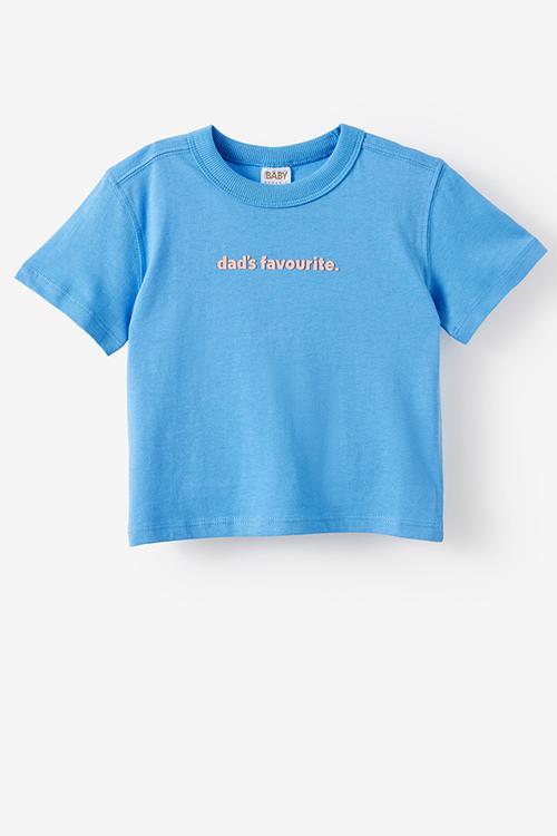 Baby Essential Short Sleeve Graphic Tee - Blue Bonnet/Dad S Favourite
