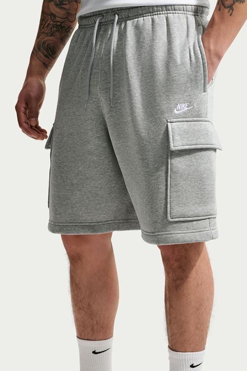  Club  Fleece Cargo Shorts - Dk Grey Heather/Lt Smoke Grey/White
