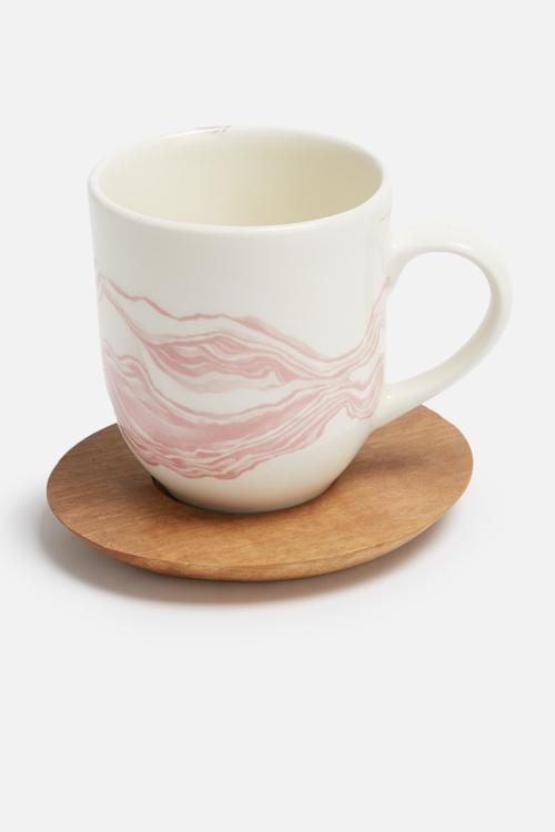 Mineral mug with saucer
