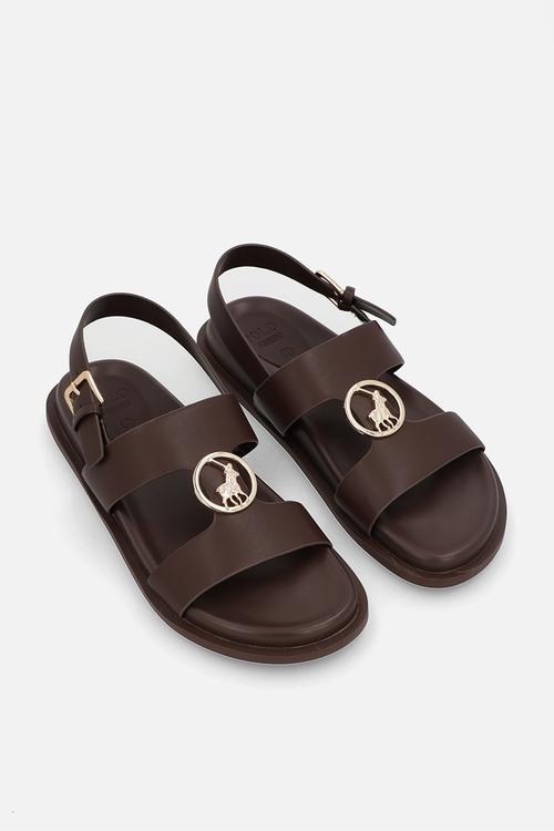 Wmn choc moulded trim sandal - chocolate