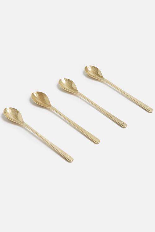 Set of 4 gold spoons
