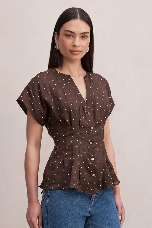 Jemma v neck blouse in luxton spot