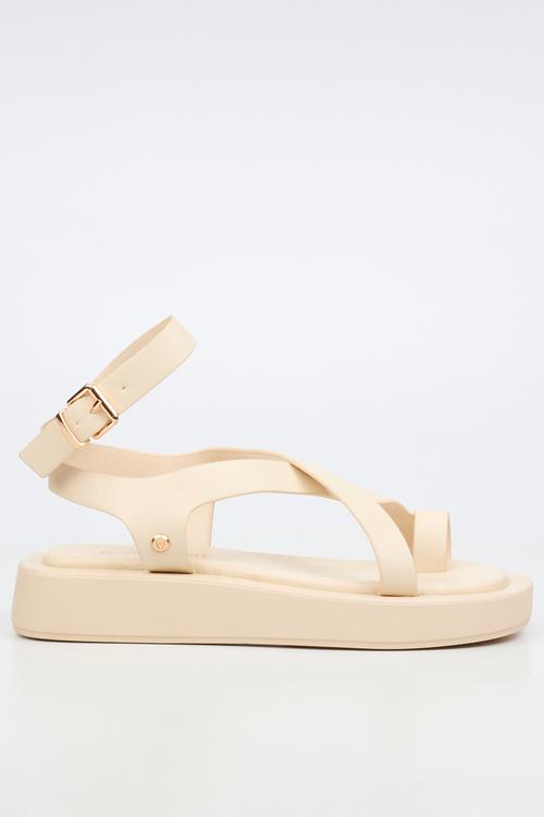 Coconut 39 cross-over thick sandal - ivory