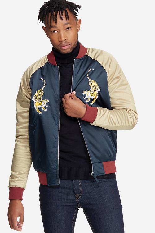 Satin reversible bomber jacket